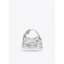 GOLD-TONED BUCKET BAG WITH RAISED OVAL L