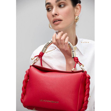 CUTWORK CROSSBODY BAG WITH METAL HANDLE