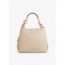 CUTWORK TOTE BAG WITH METAL HANDLE ECRU