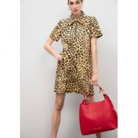 CUTWORK TOTE BAG WITH METAL HANDLE RED