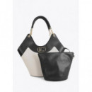 DECONSTRUCTED TWO-TONE FAUX LEATHER AND