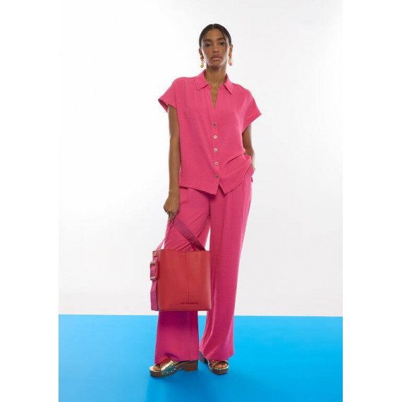 TOTE BAG WITH CONTRAST NYLON STRAP RED