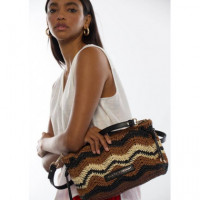 RAFFIA-EFFECT TWO-TONE HERRINGBONE CROSS