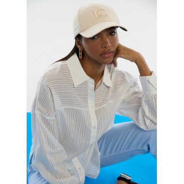 CAP WITH EMBROIDERED LOGO ECRU