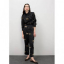 SATIN LEOPARD PRINT JOGGERS BLACK-BROWN