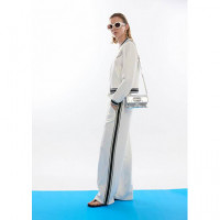 Scuba Trousers With Side Bands Ecru  LOLA CASADEMUNT