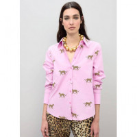 Leopard Print Poplin Shirt Pink-brown  LOLA CASADEMUNT