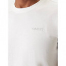 Marzio Cn Ss T-shirt Salt White  GUESS