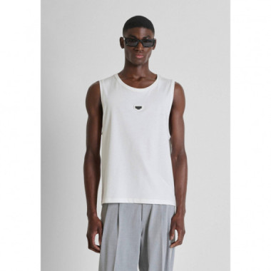 CAMISETA SIN MANGAS FA100258 CREMA