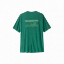 Camisetas Hombre Camiseta PATAGONIA M’s Cap Cool Daily ‘73 Skyline Light Gem Green X-dye