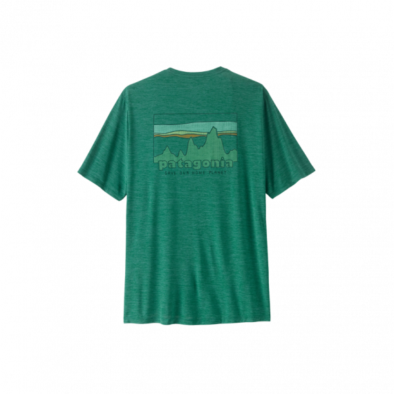 Camisetas Hombre Camiseta PATAGONIA M’s Cap Cool Daily ‘73 Skyline Light Gem Green X-dye