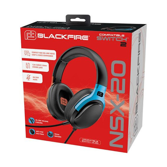 Auriculares Gaming Headset NSX-20 para Nintendo SWITCH2  BLACKFIRE