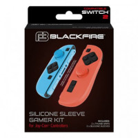Gamer Kit BLACKFIRE 2 Fundas + Grips para Mandos Joy-con 2 de Nintendo SWITCH2