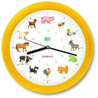 Reloj de Pared Amarillo Kookoo Kids World  SUNEI