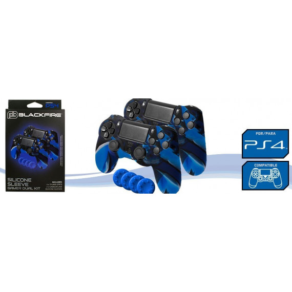 Silicone Sleeve Gamer Dual Kit Blackfire PS4  ARDISTEL