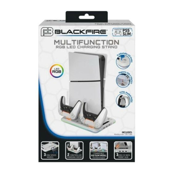 Soporte Cargador Blackfire con Ventilación y Luz Rgb para PS5 Slim  ARDISTEL