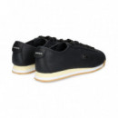 Coco Plata Deportivo Piel Negro  LACOSTE