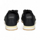 Coco Plata Deportivo Piel Negro  LACOSTE