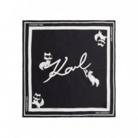 KARL LAGERFELD - Ikon Signature Silk Scarf - 999 - B1W33083/999
