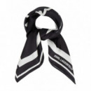 KARL LAGERFELD - Ikon Signature Silk Scarf - 999 - B1W33083/999