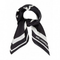 KARL LAGERFELD - Ikon Signature Silk Scarf - 999 - B1W33083/999
