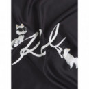 KARL LAGERFELD - Ikon Signature Silk Scarf - 999 - B1W33083/999