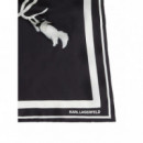 KARL LAGERFELD - Ikon Signature Silk Scarf - 999 - B1W33083/999