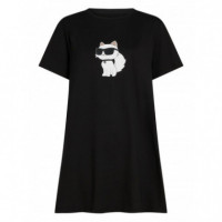 KARL LAGERFELD - Ikon Rhinestone Pj Dress - 999 - B1W45003/999