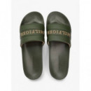 Hilfiger Pad Perf Pool Slide Arctic Spru  TOMMY HILFIGER