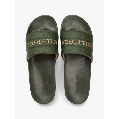 Hilfiger Pad Perf Pool Slide Arctic Spru  TOMMY HILFIGER