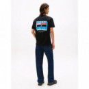 Camiseta Tommy Reg Dna Flag Play Negro  TOMMY JEANS