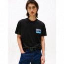 Camiseta Tommy Reg Dna Flag Play Negro  TOMMY JEANS