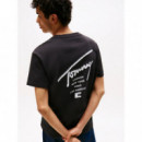 Camiseta Tommy Reg Sign City Negro  TOMMY JEANS