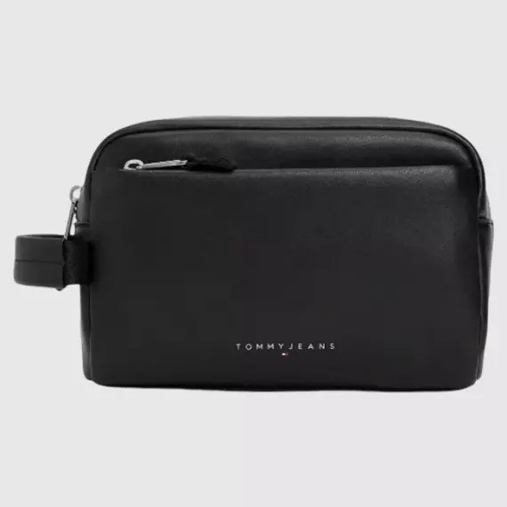 Neceser Tommy Linear Leather Negro  TOMMY JEANS