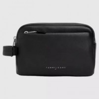 Neceser Tommy Linear Leather Negro  TOMMY JEANS