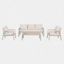 Conjunto de Exterior Serena 4 Piezas – Sofá, 2 Sillones y Mesa en Aluminio Stone Taupe Urban Outdoor®  URBAN OUTDOOR