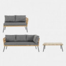 Conjunto de Exterior Palm – Carbon Light y Ratán Natural Urban Outdoor®  URBAN OUTDOOR