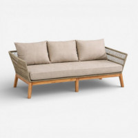 Conjunto de Exterior Ipanema en Madera de Acacia con Cuerda Beige y Cojines Naturales Essentials®  ESSENTIALS