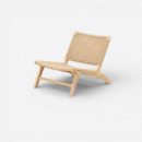 Sillón Lounge de Exterior Daura en Madera Teca Natural y Cuerda Beige Essentials®  ESSENTIALS