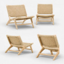 Sillón Lounge de Exterior Daura en Madera Teca Natural y Cuerda Beige Essentials®  ESSENTIALS