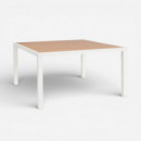 Mesa de Comedor Exterior Art 136 × 136 Cm – Aluminio Cloud White Terraza Collection®  TERRAZZA COLLECTION