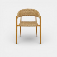 Silla de Comedor Exterior Mao – Aluminio Efecto Madera / Natural Essentials®  ESSENTIALS