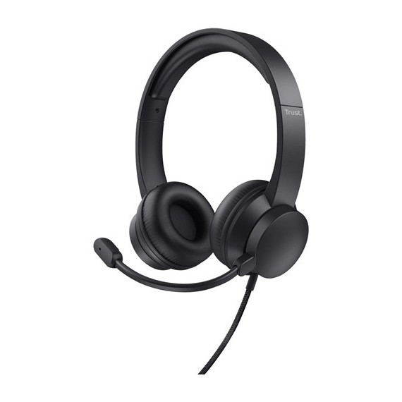 TRUST Auricular de Casco con Microfono para Pc HS-200 con Cable USB 1.8MTRS Negro