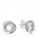 PANDORA Pendientes de Botón Círculo Familiar 291076C01