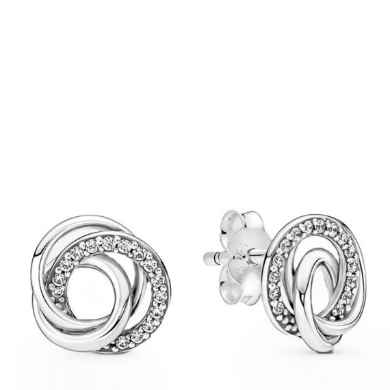 PANDORA Pendientes de Botón Círculo Familiar 291076C01