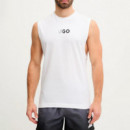 Camiseta sin Mangas de Punto de Algodón con Logo Estampado  HUGO BOSS