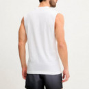 Camiseta sin Mangas de Punto de Algodón con Logo Estampado  HUGO BOSS