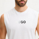Camiseta sin Mangas de Punto de Algodón con Logo Estampado  HUGO BOSS