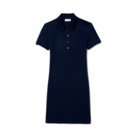 Vestido Polo de Corte Ajustado de Minipiqué Elástico  LACOSTE