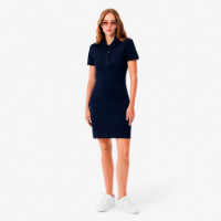 Vestido Polo de Corte Ajustado de Minipiqué Elástico  LACOSTE